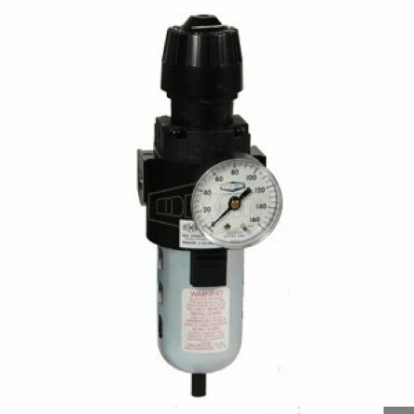 Dixon Wilkerson by Self-Relieving Standard Compact Filter/Regulator with GC230 Gauge and Bowl Guard, Polyc CB6-03MG